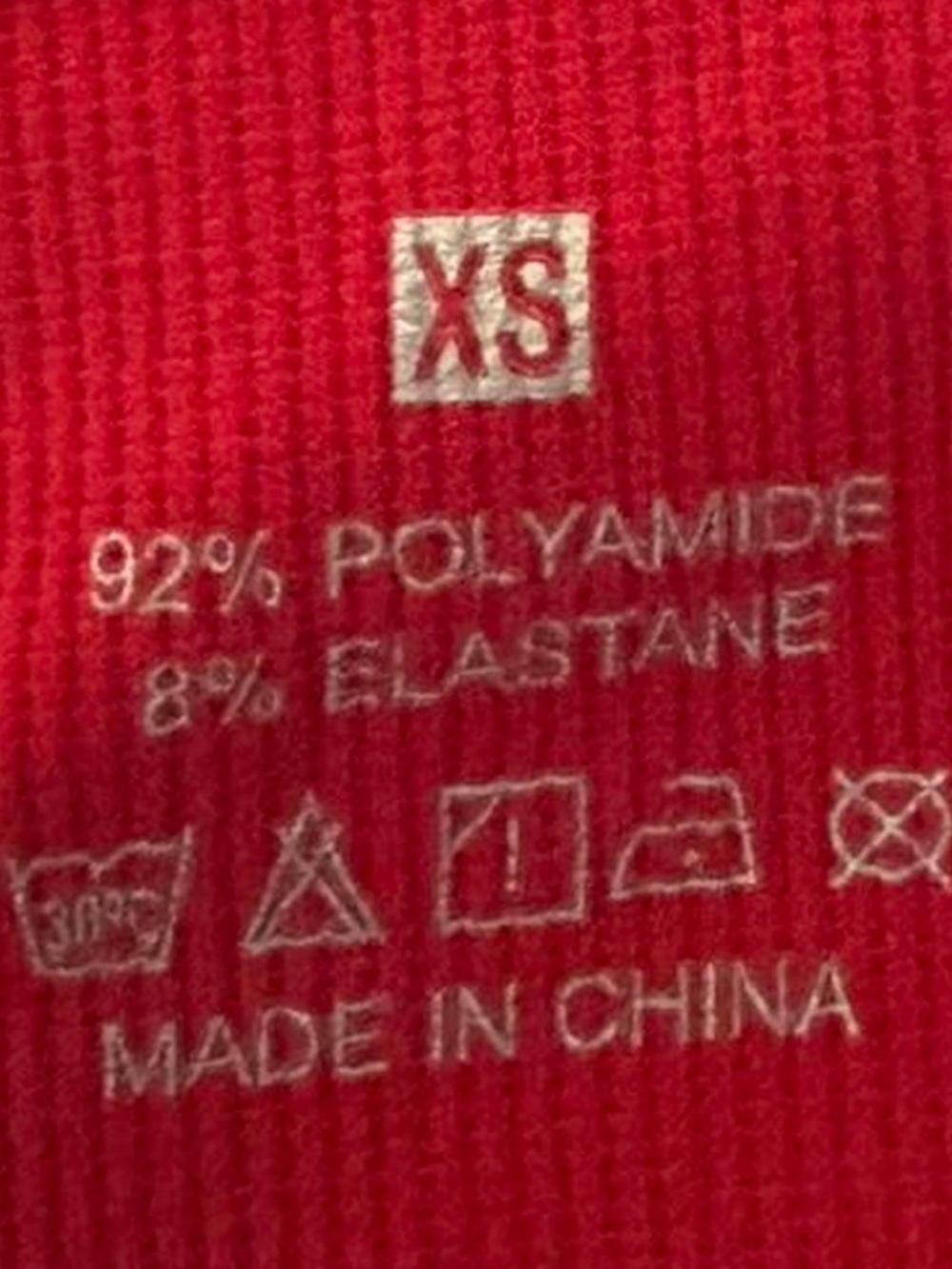 Red Ribbed Crossback Sports Bra - Picture 3 of 3